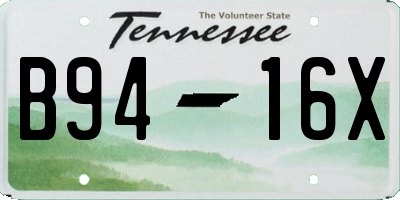 TN license plate B9416X