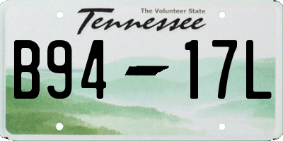 TN license plate B9417L