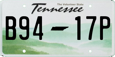 TN license plate B9417P