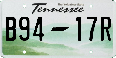 TN license plate B9417R