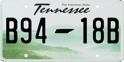 TN license plate B9418B
