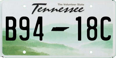 TN license plate B9418C