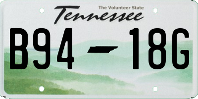 TN license plate B9418G