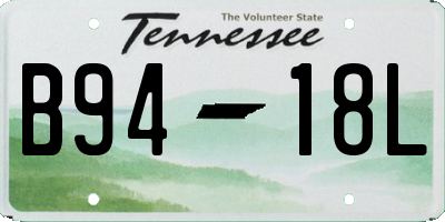 TN license plate B9418L