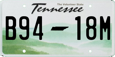 TN license plate B9418M
