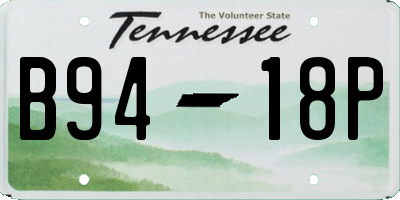 TN license plate B9418P