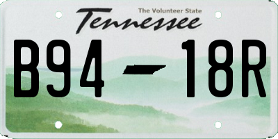 TN license plate B9418R