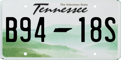 TN license plate B9418S