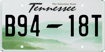 TN license plate B9418T