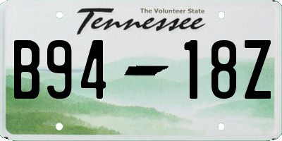 TN license plate B9418Z