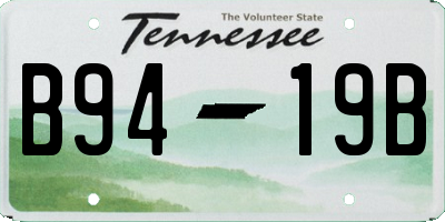 TN license plate B9419B