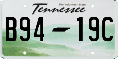 TN license plate B9419C