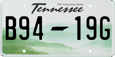TN license plate B9419G