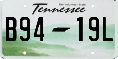 TN license plate B9419L