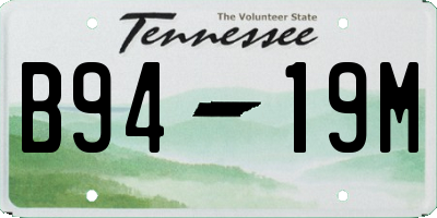 TN license plate B9419M