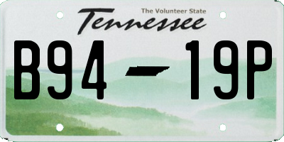 TN license plate B9419P