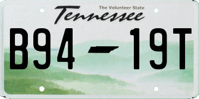 TN license plate B9419T