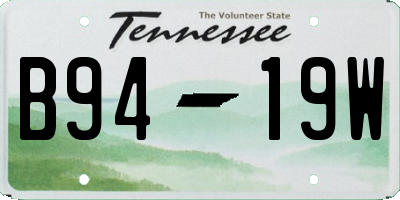TN license plate B9419W
