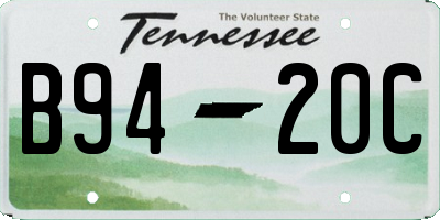 TN license plate B9420C