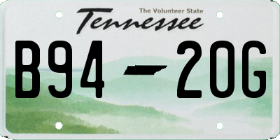 TN license plate B9420G