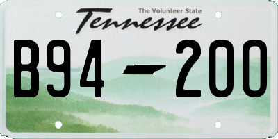 TN license plate B9420O