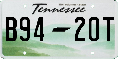 TN license plate B9420T