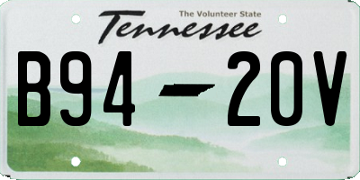 TN license plate B9420V