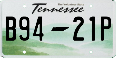 TN license plate B9421P