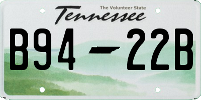 TN license plate B9422B