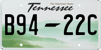 TN license plate B9422C