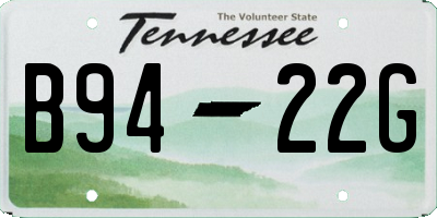 TN license plate B9422G