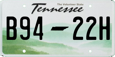 TN license plate B9422H