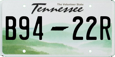 TN license plate B9422R