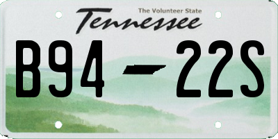 TN license plate B9422S