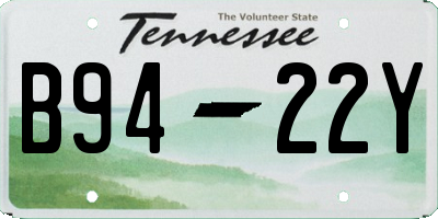 TN license plate B9422Y