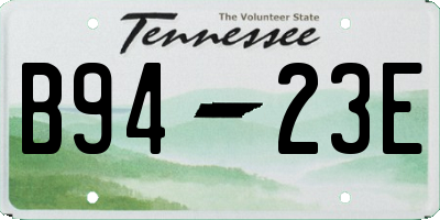TN license plate B9423E