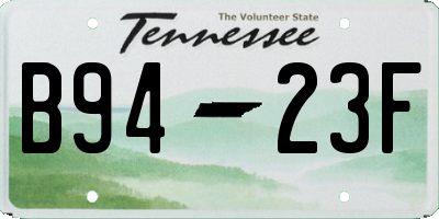 TN license plate B9423F