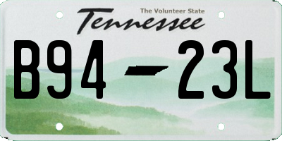 TN license plate B9423L