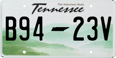 TN license plate B9423V