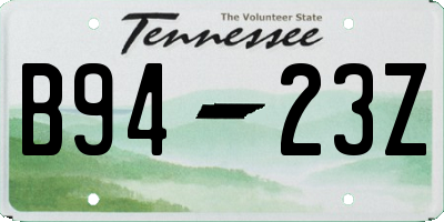 TN license plate B9423Z