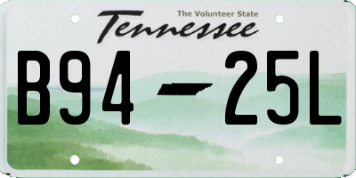 TN license plate B9425L