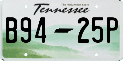 TN license plate B9425P