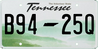 TN license plate B9425Q