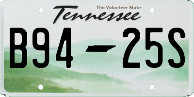 TN license plate B9425S