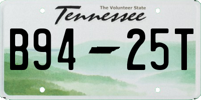 TN license plate B9425T