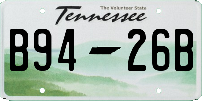 TN license plate B9426B