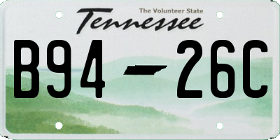 TN license plate B9426C