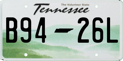 TN license plate B9426L