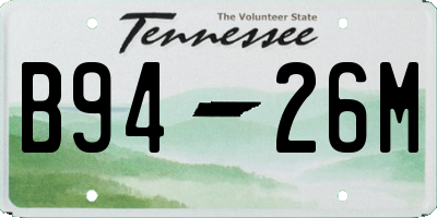 TN license plate B9426M