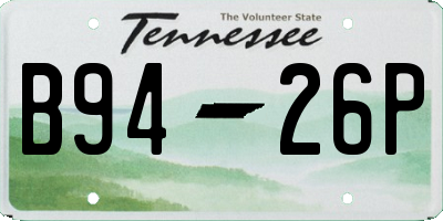 TN license plate B9426P